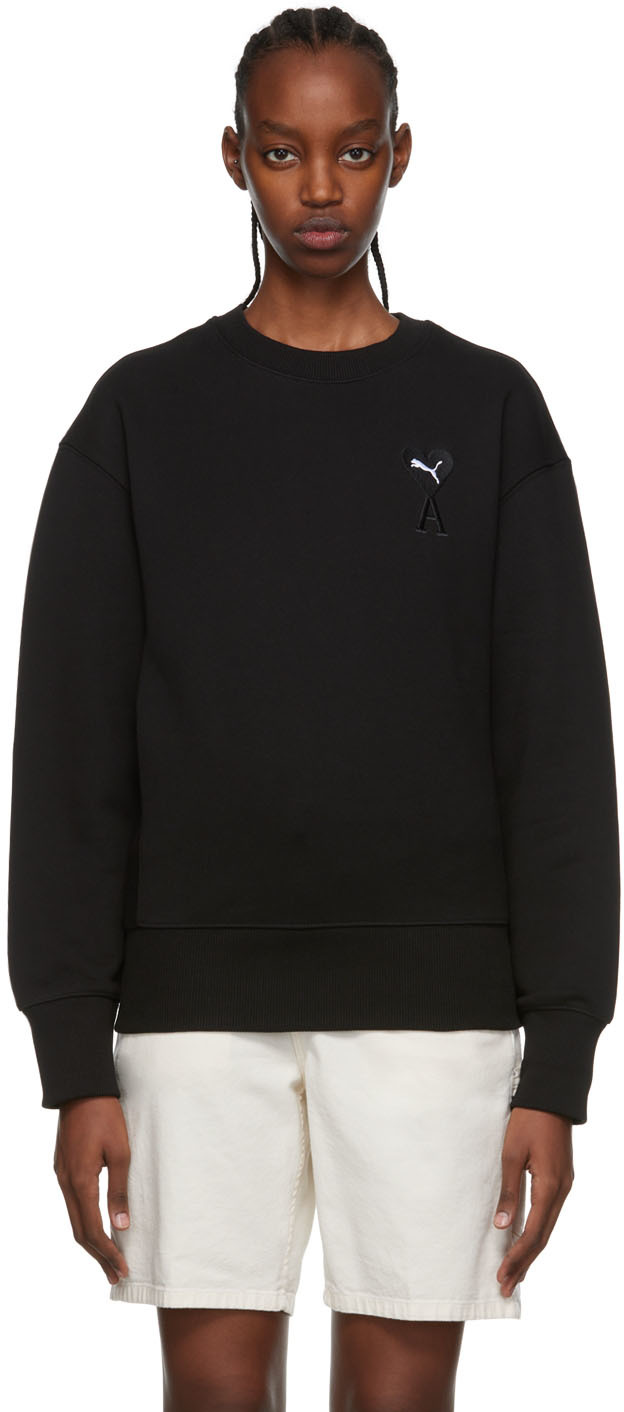 Black Puma Edition Cotton Sweatshirt by AMI Alexandre Mattiussi on Sale