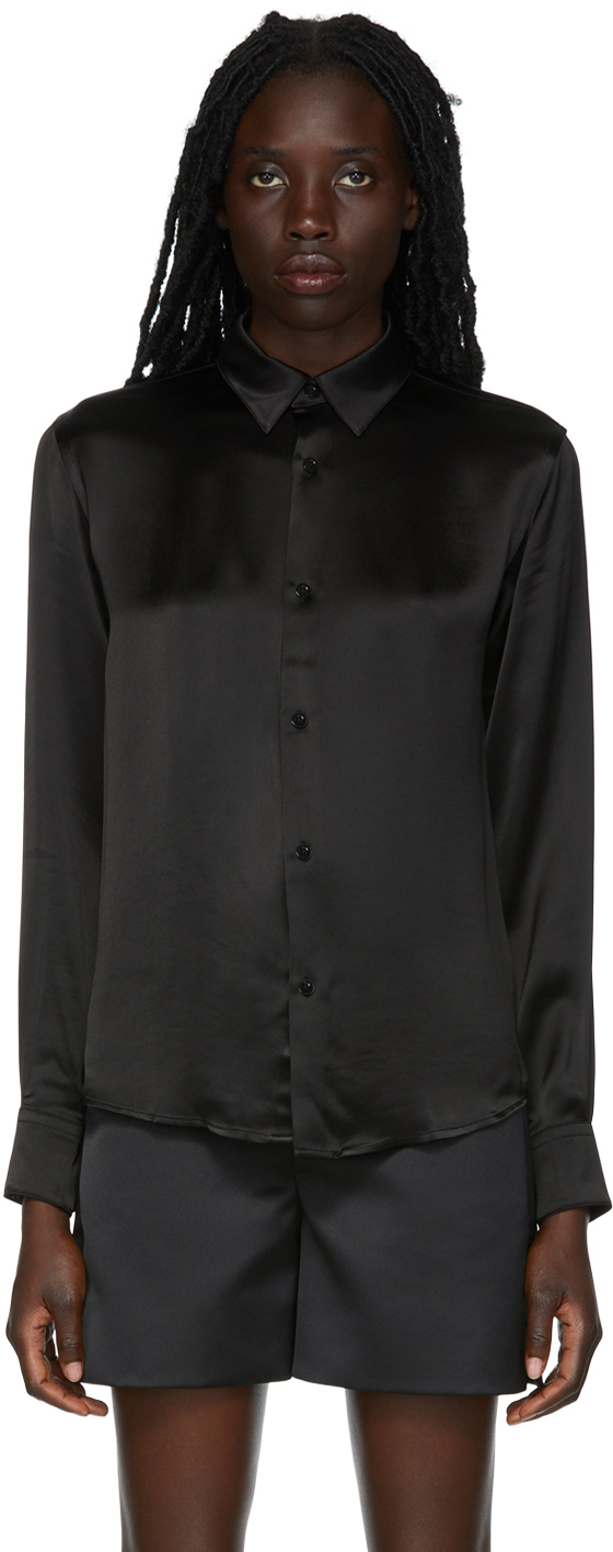 AMI Alexandre Mattiussi Black Viscose Shirt