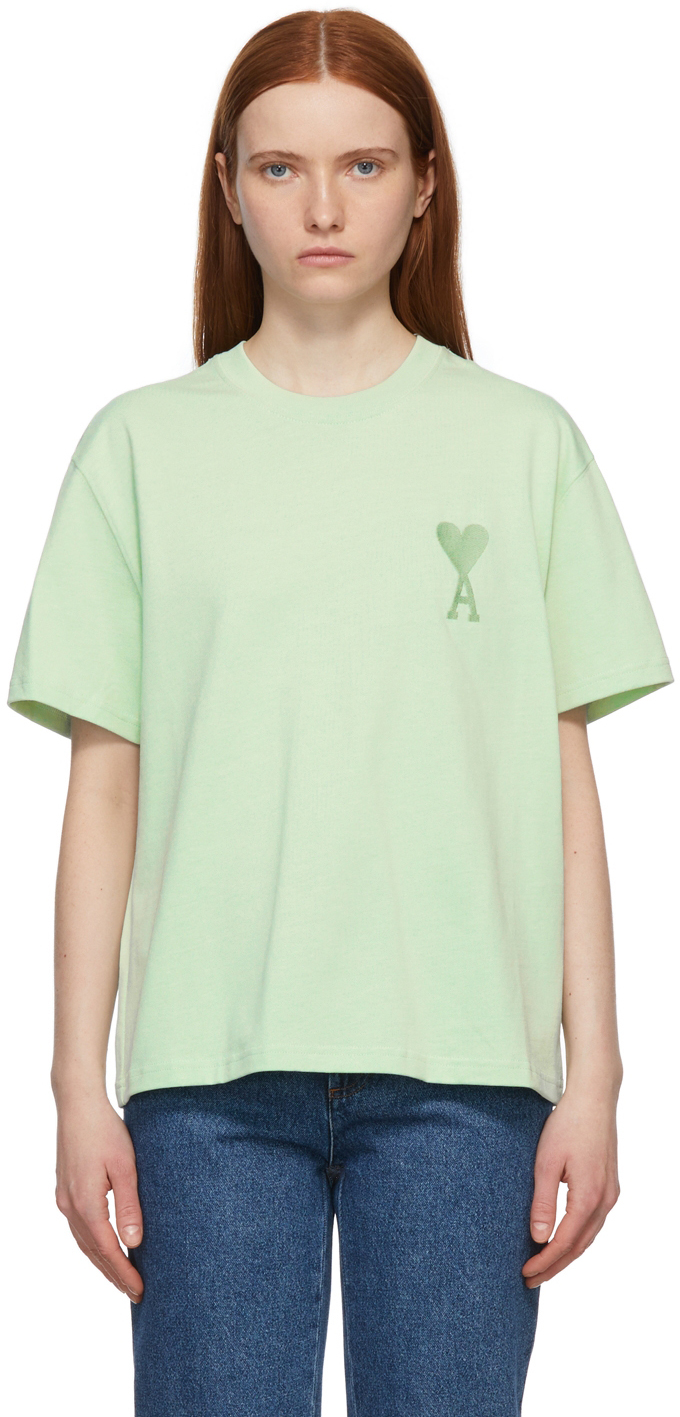 AMI Alexandre Mattiussi Green Ami de Caur T-Shirt