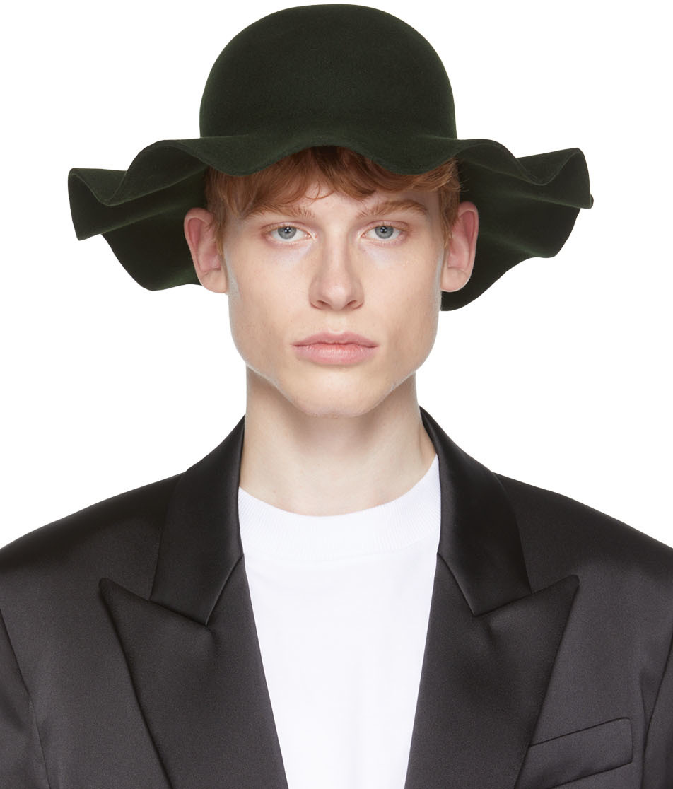 AMI Alexandre Mattiussi Green Borsalino Edition Felted Hare Fur Hat