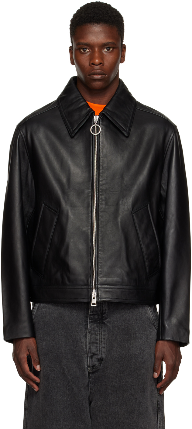 Black Motorcycle Studded Leather Jacket Ssense Uomo Abbigliamento Cappotti e giubbotti Giacche Giacche di pelle 