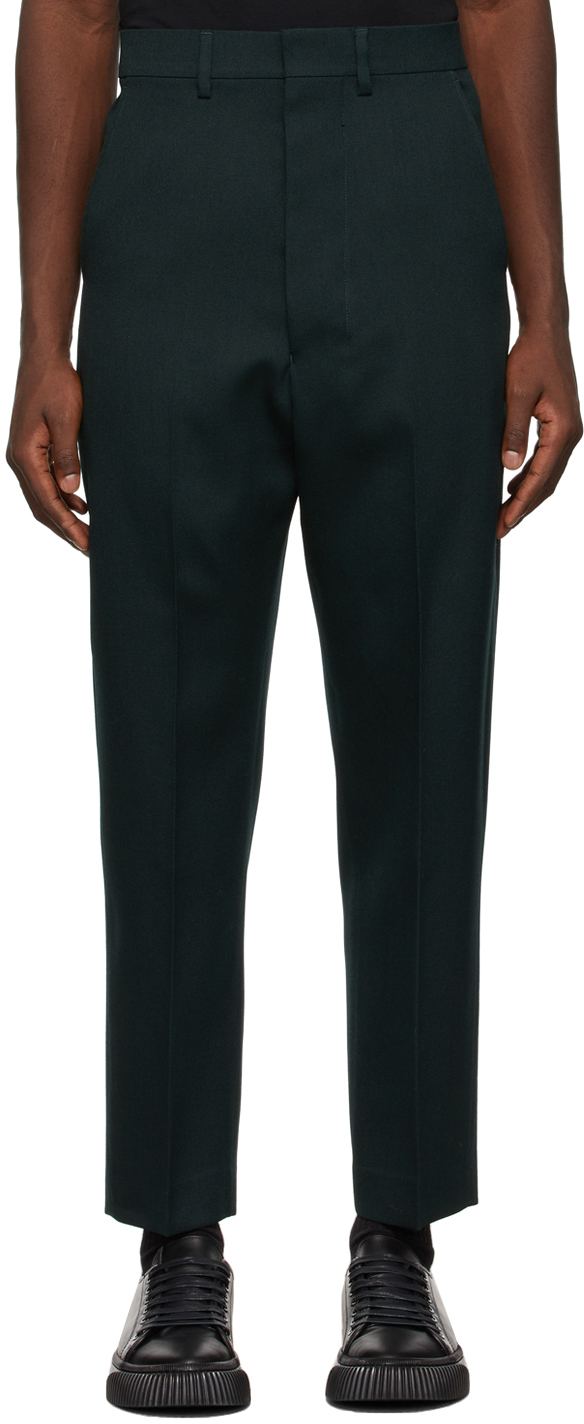 Green Straight-Fit Trousers