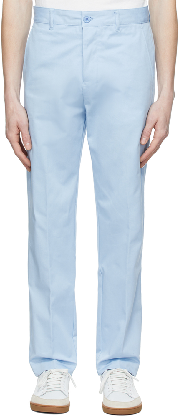 Ami Alexandre Mattiussi Blue Cotton Trousers In Sky Blue/450