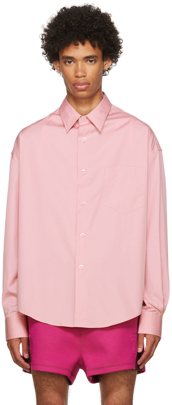 AMI Alexandre Mattiussi Pink Organic Cotton Shirt