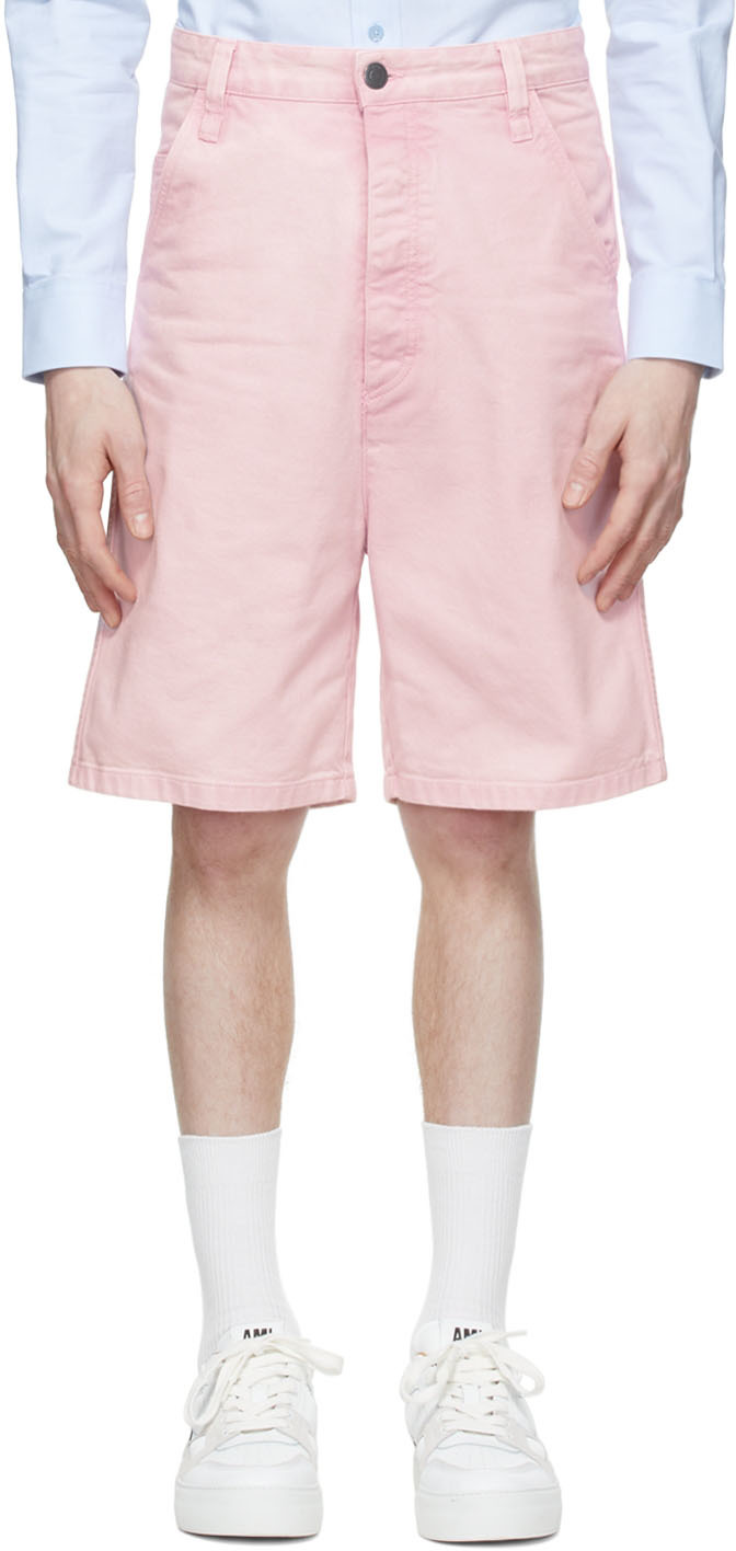 Ami Alexandre Mattiussi Pink Alex Shorts In Pale Pink/655