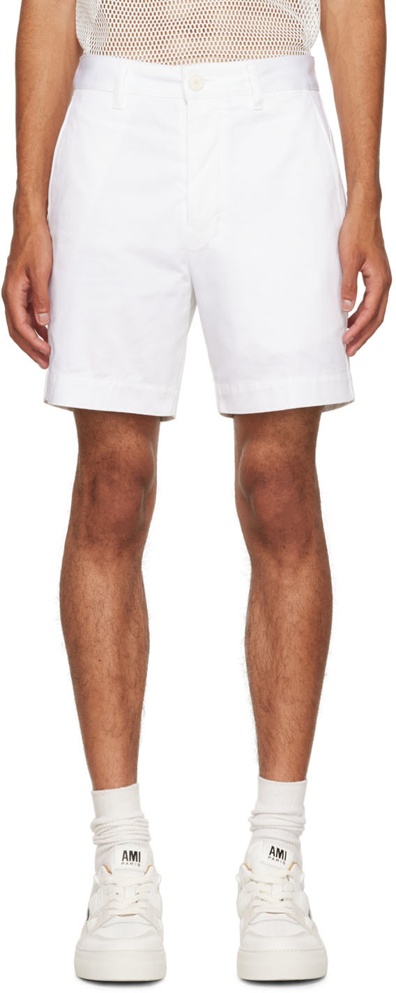 AMI Alexandre Mattiussi White Chino Shorts