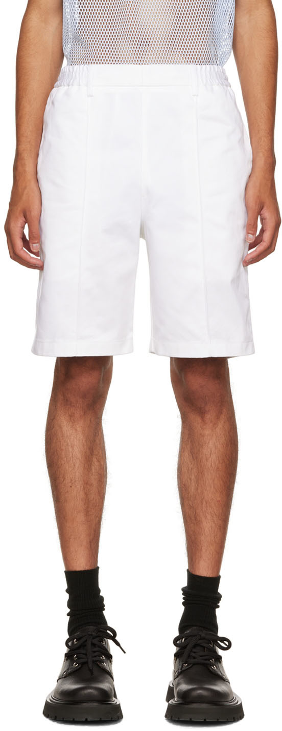 AMI Paris tweed tailored shorts - White