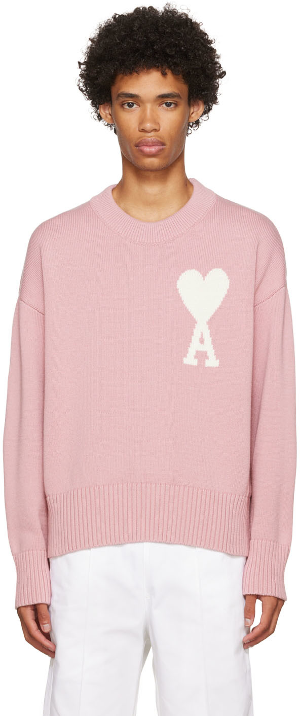 AMI Alexandre Mattiussi Pink Ami De Caur Sweater
