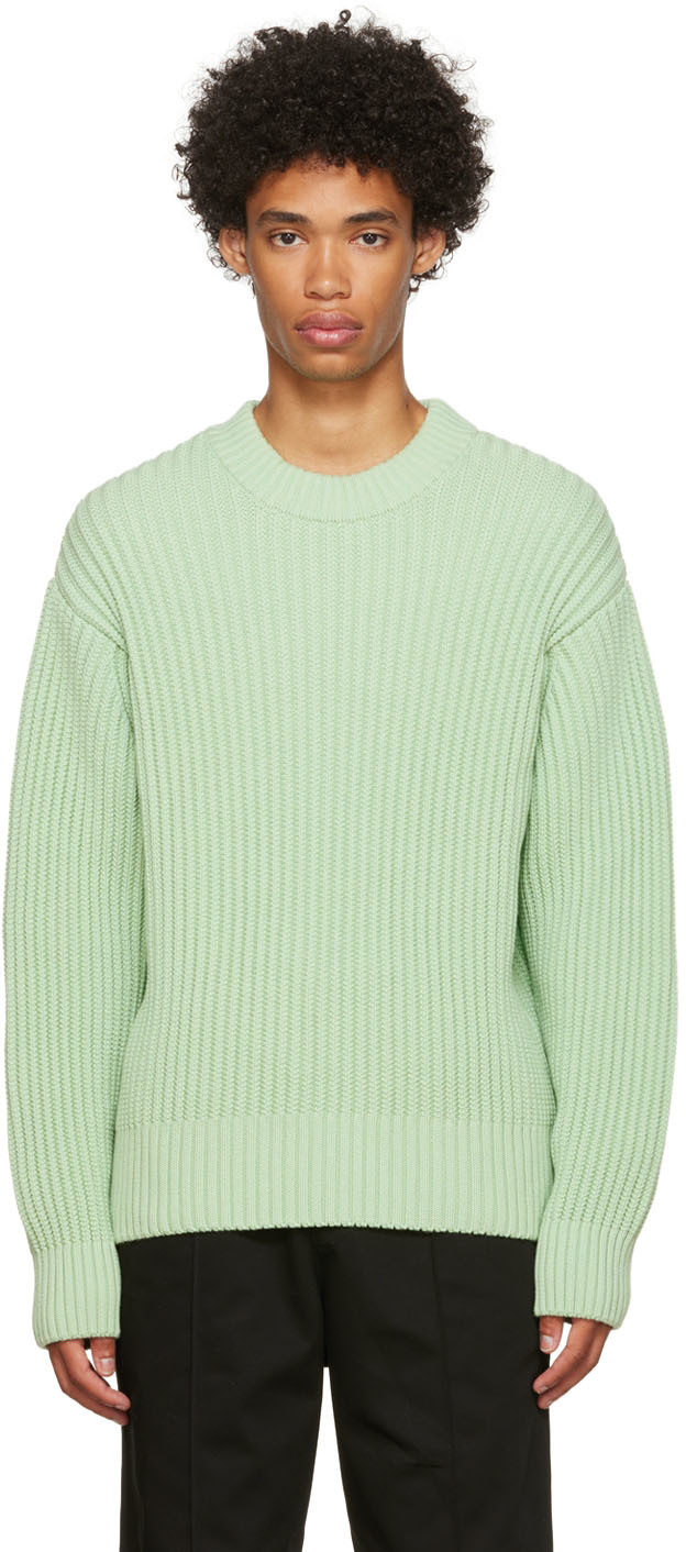 AMI Alexandre Mattiussi: Green Organic Cotton Sweater | SSENSE