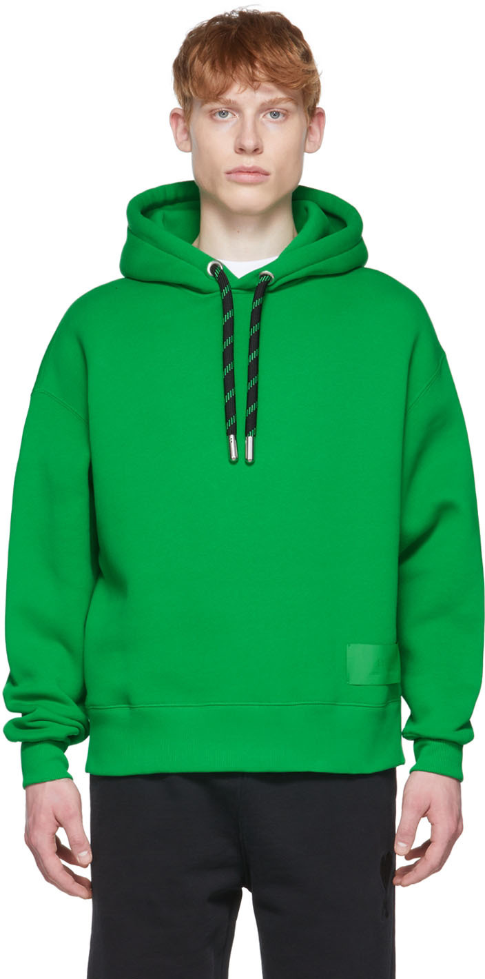 SSENSE Men Clothing Sweaters Hoodies Green Organic Cotton Hoodie 