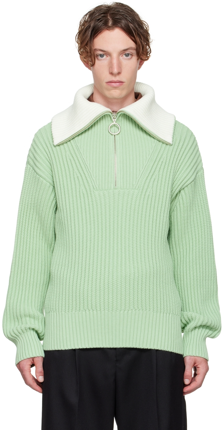 Green Ami De Cœur Sweater by AMI Alexandre Mattiussi on Sale