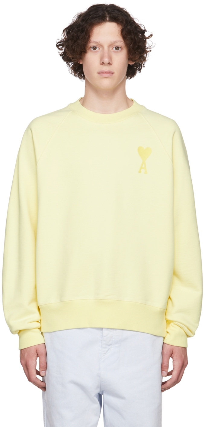 Yellow Ami de Cœur Sweatshirt by AMI Alexandre Mattiussi on Sale