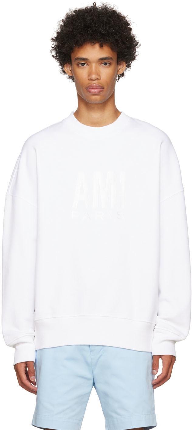 AMI Alexandre Mattiussi White Paris Sweatshirt
