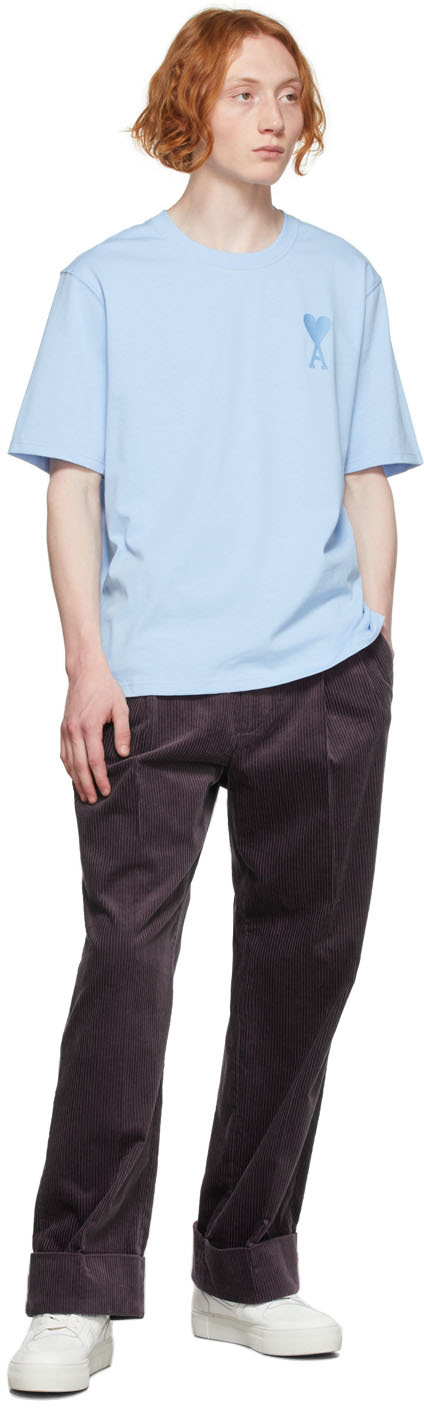 AMI Alexandre Mattiussi Blue Ami De Coeur T-Shirt | Smart Closet