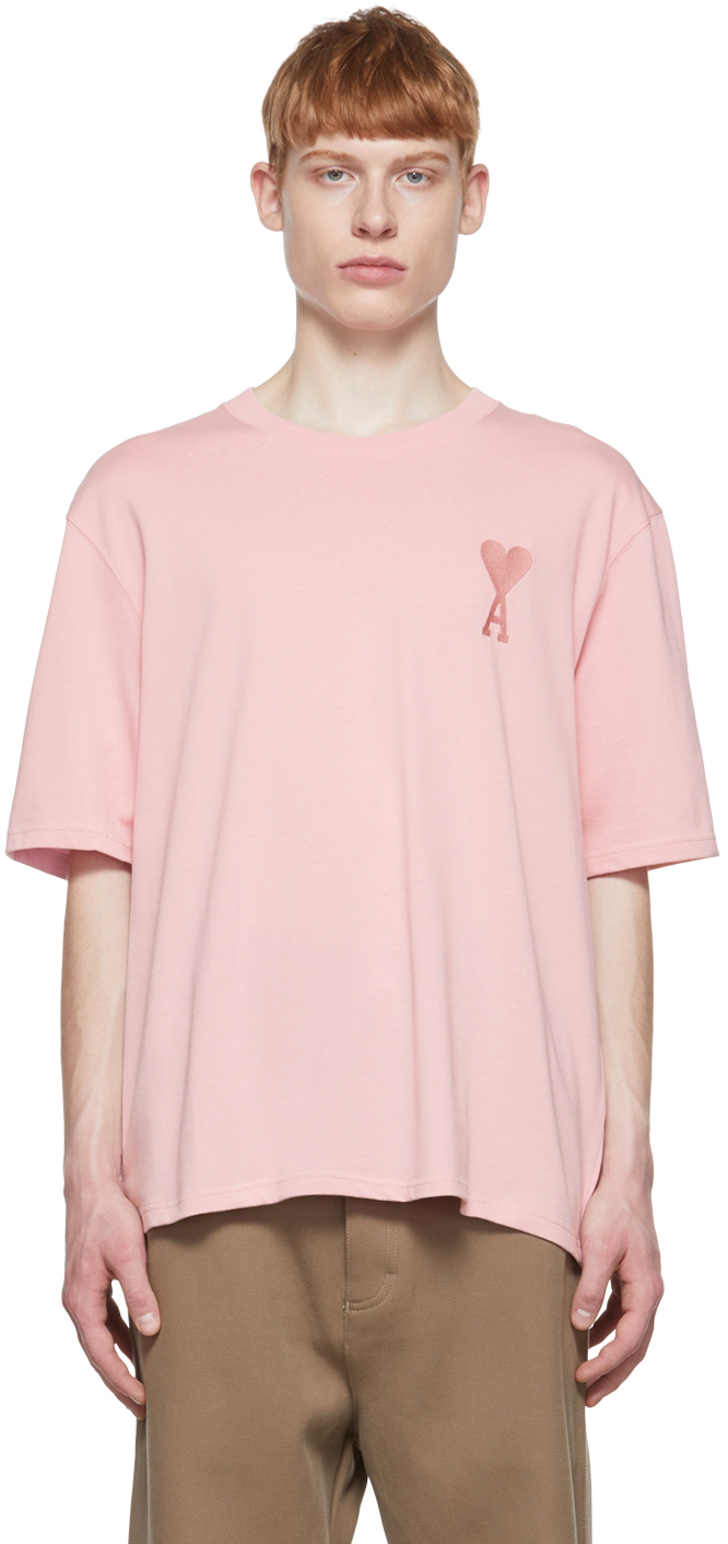 AMI Alexandre Mattiussi Pink Ami De Coeur T-Shirt