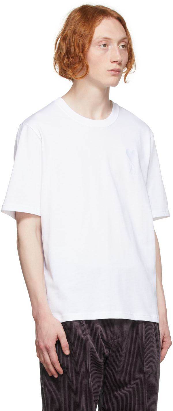 AMI Alexandre Mattiussi White Ami De Coeur T-Shirt | Smart Closet