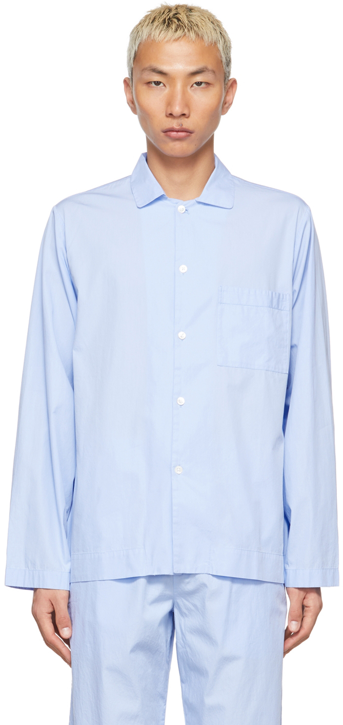 Blue Organic Cotton Pyjama Shirt SSENSE Men Clothing Loungewear Pajamas 