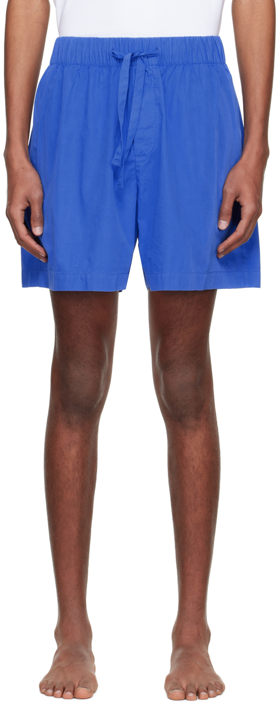 Tekla Blue Organic Cotton Pyjama Shorts 