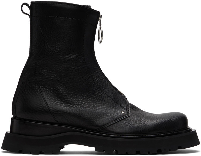 AMI Alexandre Mattiussi Black Zipped Boots
