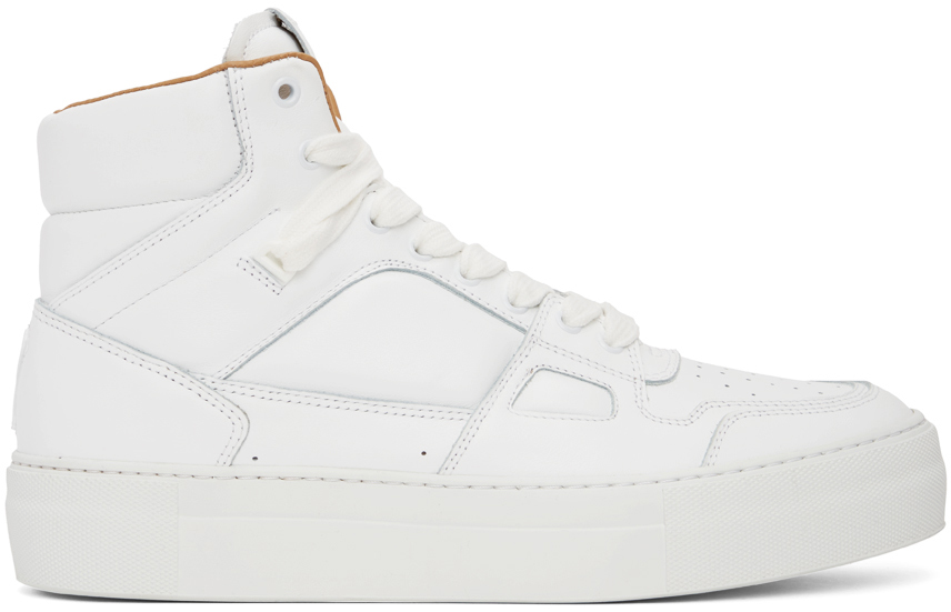 AMI Alexandre Mattiussi White Leather Ami de Caur High-Top Sneakers