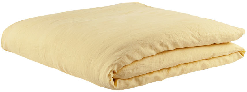 Tekla Yellow Linen Duvet Cover, King In Soft Yellow