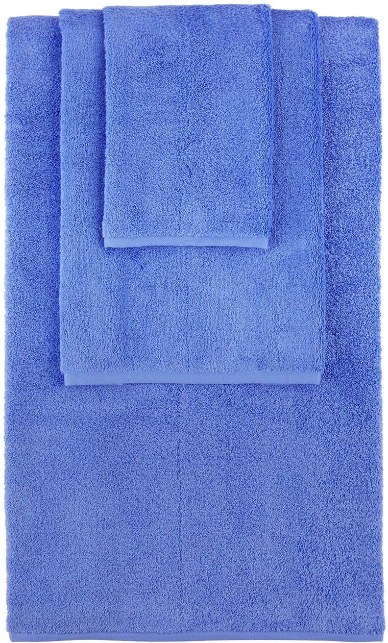 Blue Solid Three-Piece Towel Set by Tekla