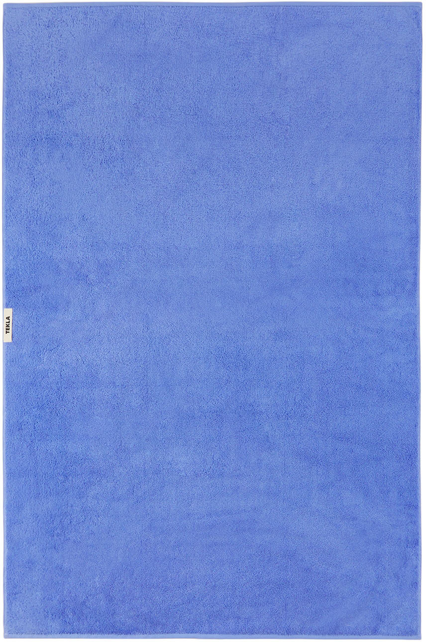 Tekla Blue Organic Cotton Towel In Clear Blue