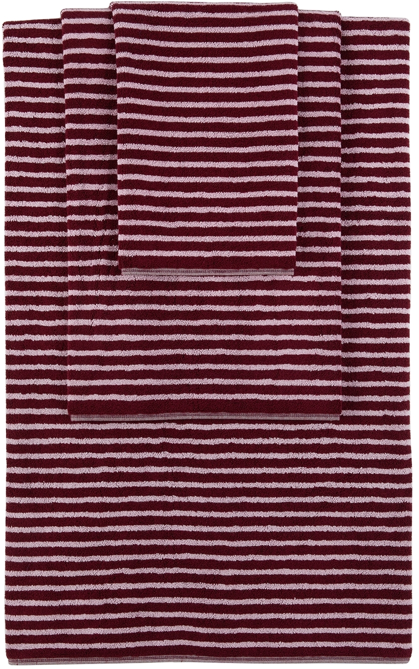 Red striped bath clearance towels