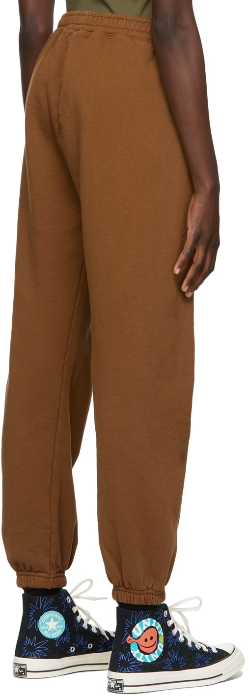 Kids Worldwide Respect Print Cotton Track Pants In Cdc Brown