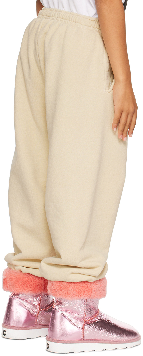 Kids Worldwide Ssense Exclusive Kids Off-white Rose Lounge Pants In Light Khaki