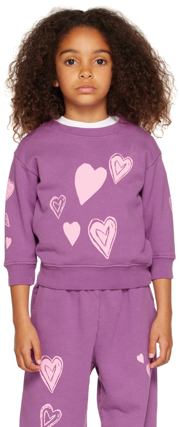 Kids Worldwide Ssense Exclusive Kids Purple Heart Sweatshirt