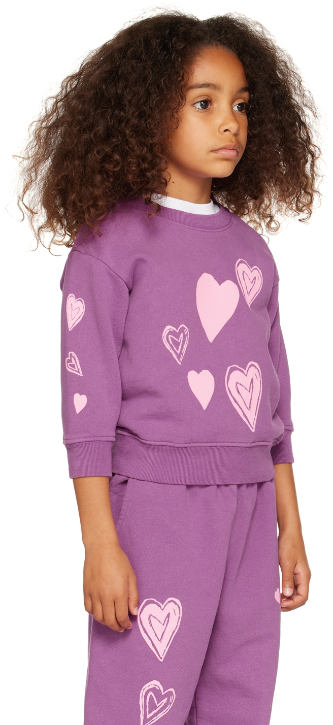 Kids Worldwide Ssense Exclusive Kids Purple Heart Sweatshirt In Purple