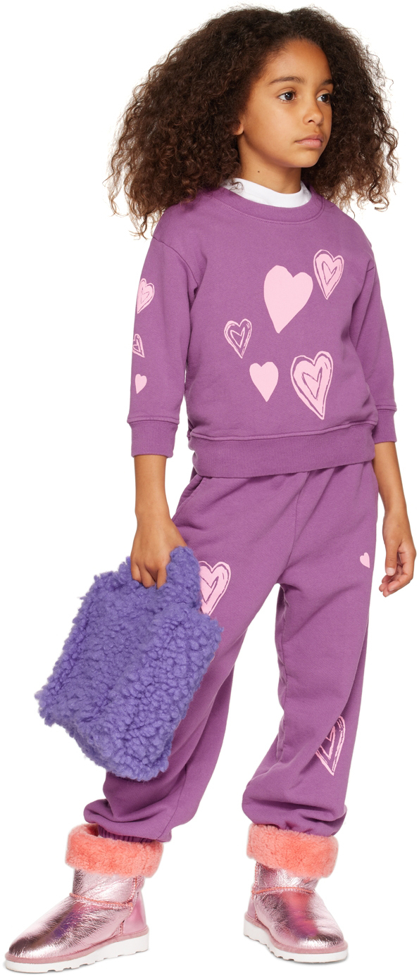 Kids Worldwide Ssense Exclusive Kids Purple Heart Sweatshirt In Purple