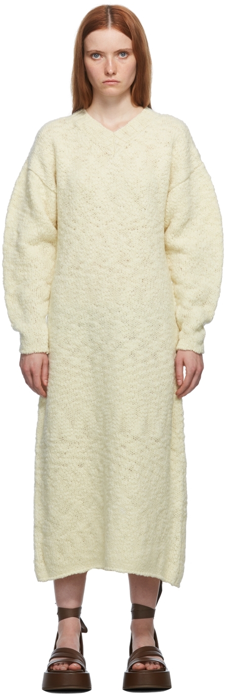 AURALEE Off-White Wool Slub Dress