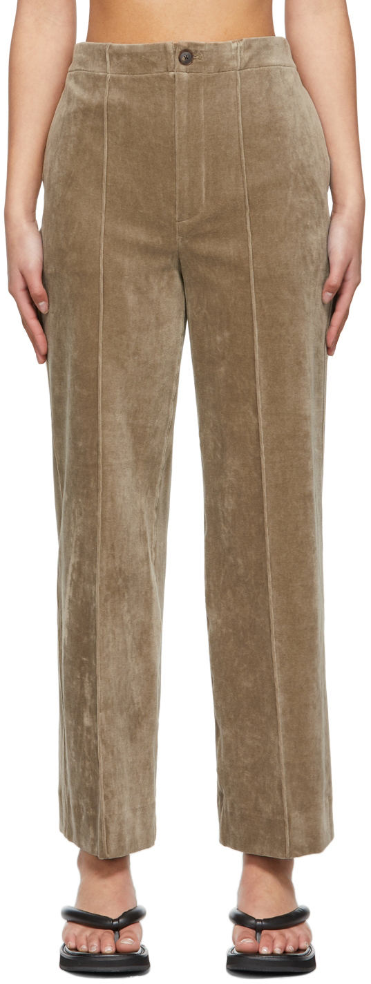 AURALEE Taupe Velour Lounge Pants