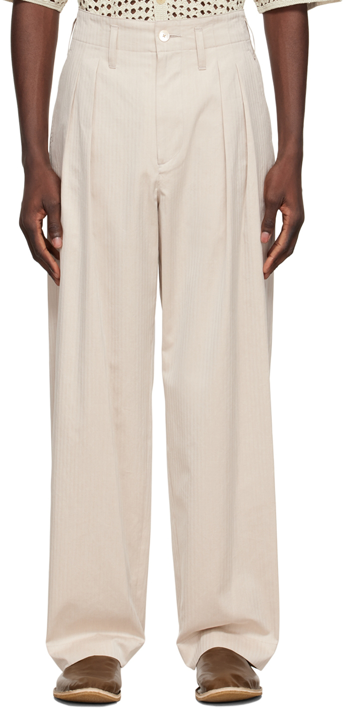 AURALEE: White Cotton Trousers | SSENSE