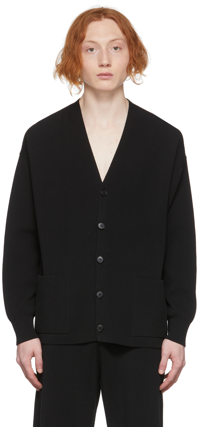 AURALEE: Black Super Hard Twist Cardigan | SSENSE