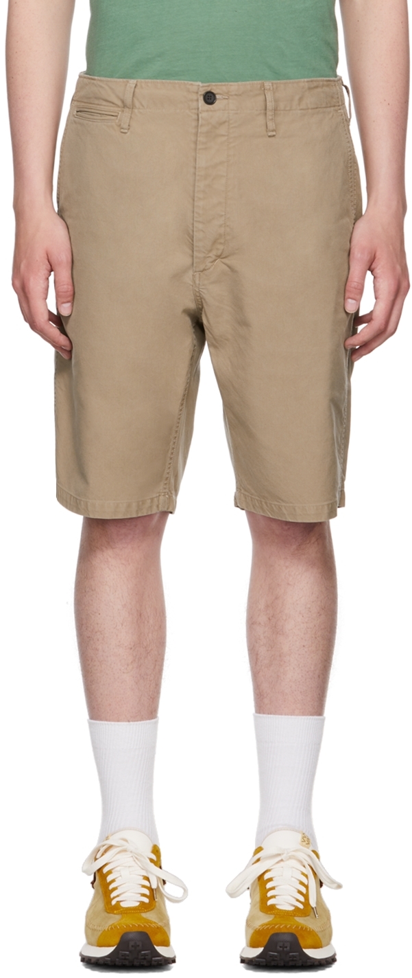 Visvim Straight-leg Cotton-twill Chino Shorts In Neutrals