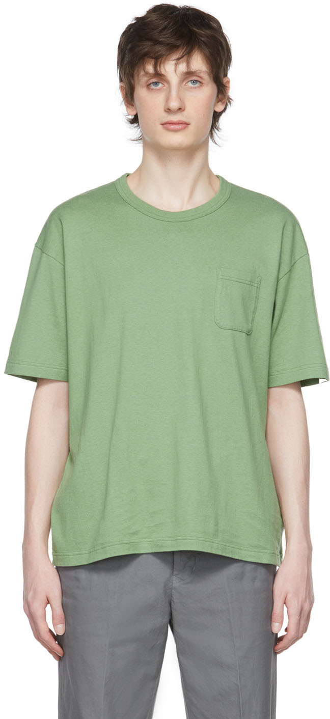 Visvim Amplus Crew-neck Cotton T-shirt In Green | ModeSens