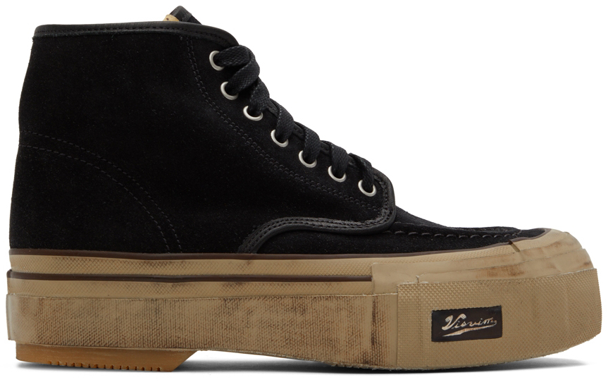 Visvim Black Liskamm G.Pattern-Folk Sneakers