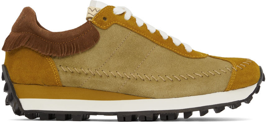 visvim: Yellow & Brown Walpi Runner Sneakers | SSENSE