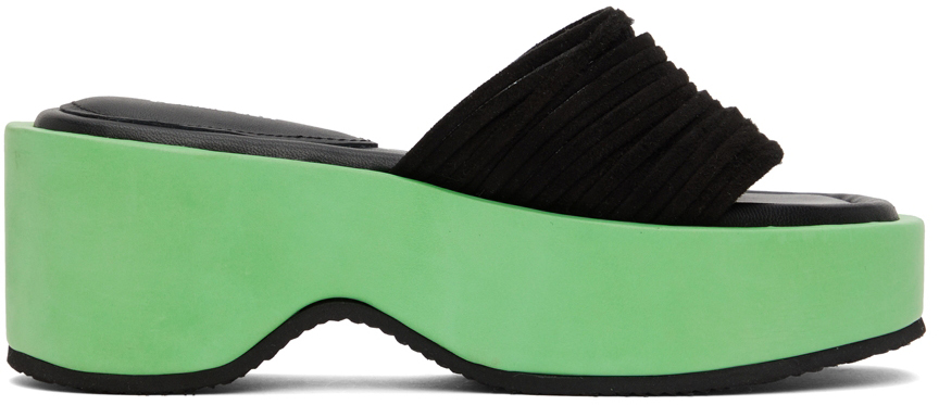 COMME SE-A SSENSE Exclusive Green Joy Sandals