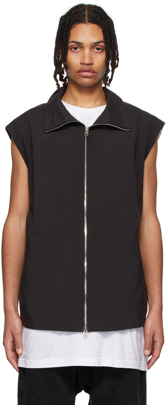 Black High Neck Vest