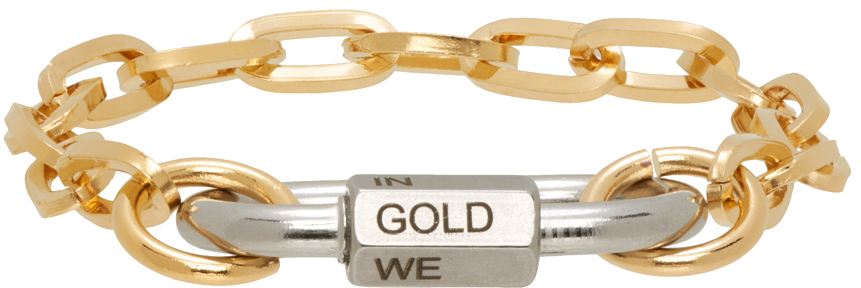 IN GOLD WE TRUST PARIS Gold Steel Link Bracelet