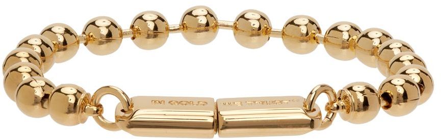 IN GOLD WE TRUST PARIS SSENSE Exclusive Gold USB Bracelet