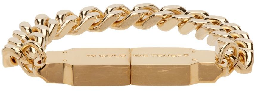 Ssense Uomo Accessori Gioielli Bracciali Gold Logo A Bracelet 