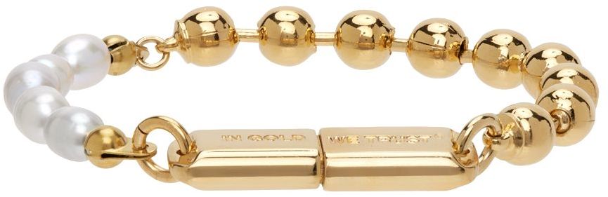 IN GOLD WE TRUST PARIS SSENSE Exclusive Gold Jack Bracelet