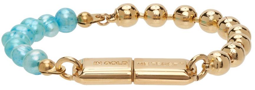 IN GOLD WE TRUST PARIS SSENSE Exclusive Gold USB Bracelet