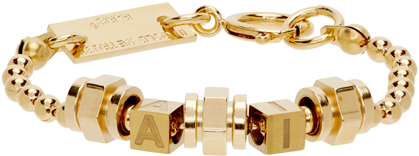 IN GOLD WE TRUST PARIS SSENSE Exclusive Gold 'AI' Bracelet