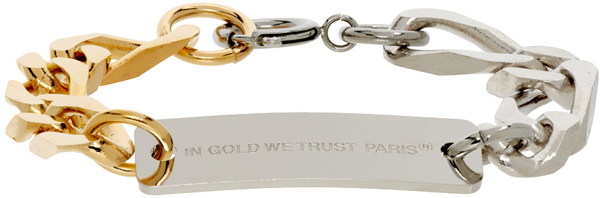 IN GOLD WE TRUST PARIS Silver & Gold Bold Figaro Bracelet